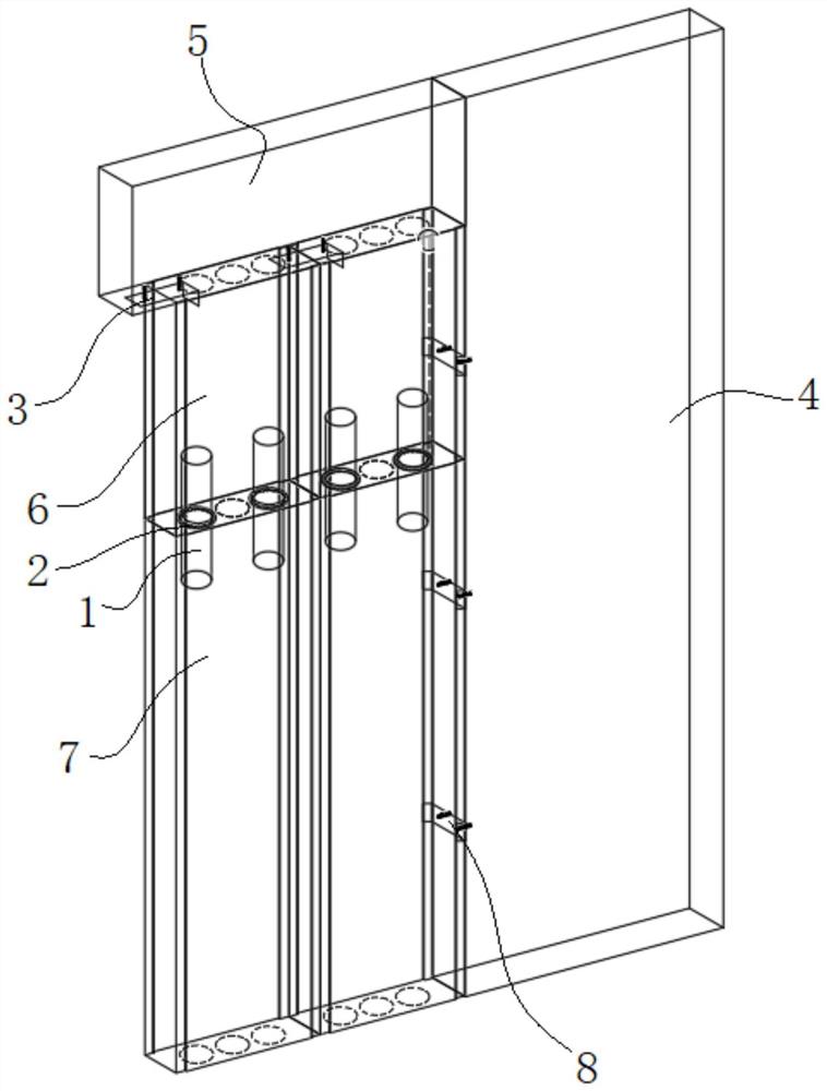 一种混凝土空心隔墙板和竖向接板的连接结构及施工方法