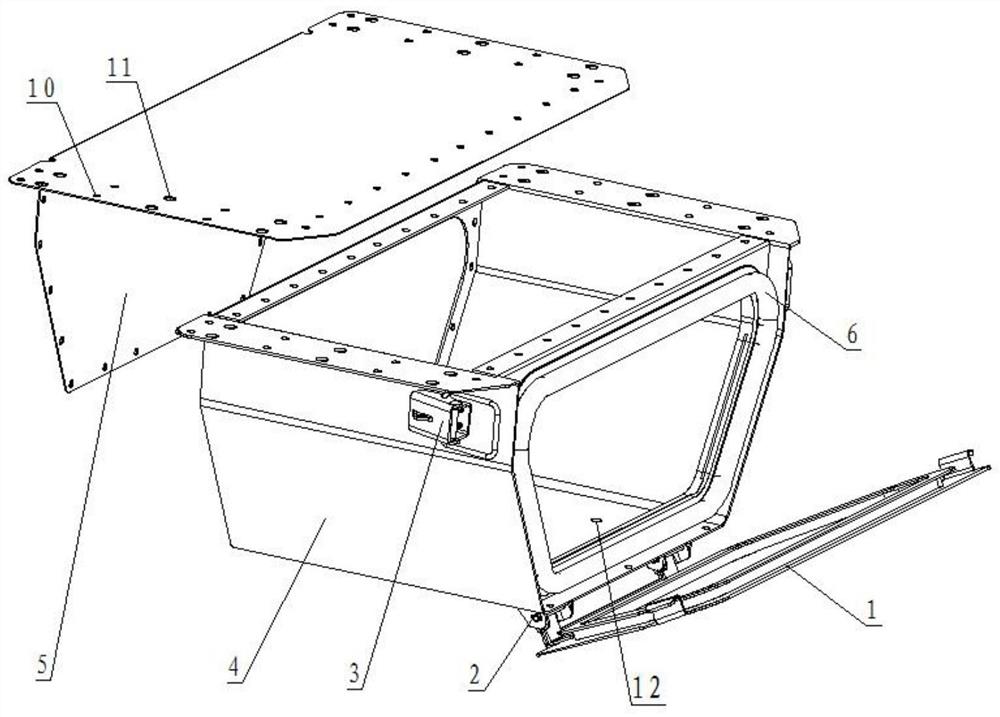 一种随车安装的军用战术车辆工具箱结构