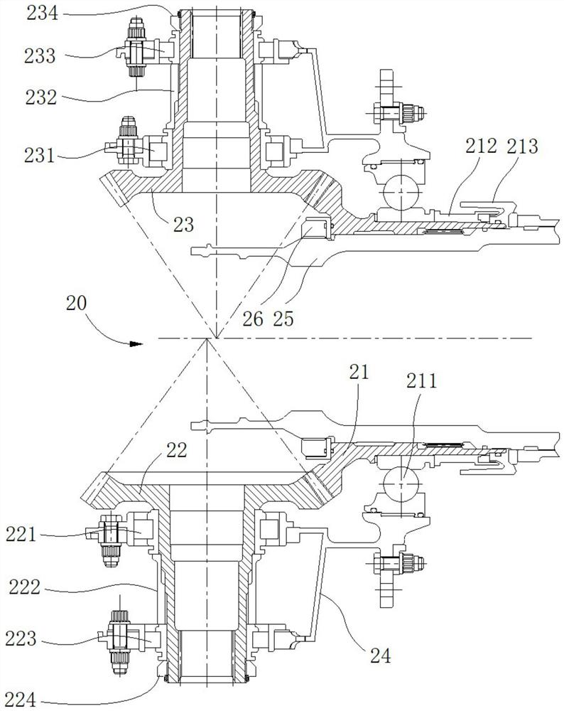 一种航空发动机中央传动锥齿轮分扭输出功率装置