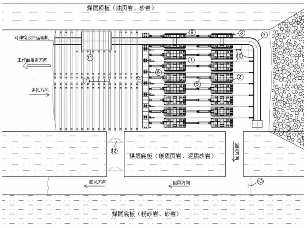 一种用于急倾斜煤层的水平分段机械化放顶煤采煤法