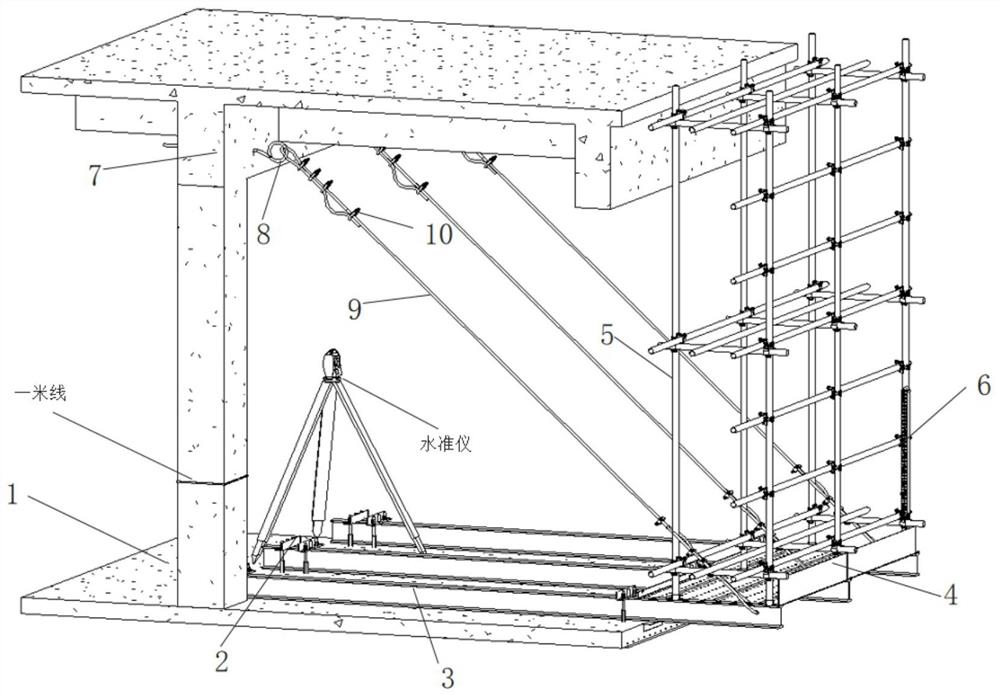 工具式临时悬挑钢梁基础体系装置及安拆使用方法