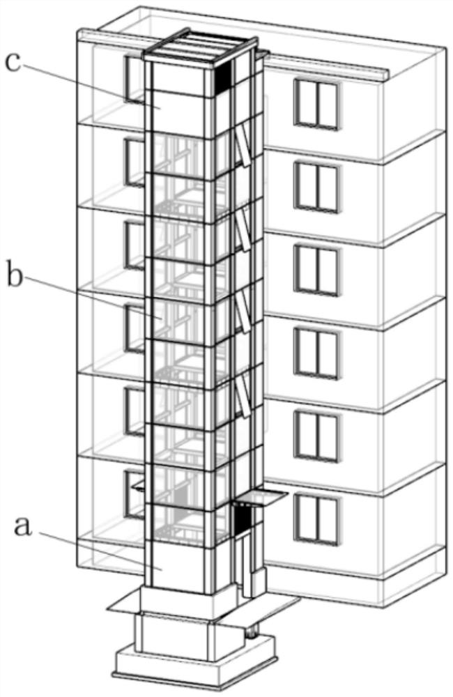 一种钢结构框架及模块化加装电梯