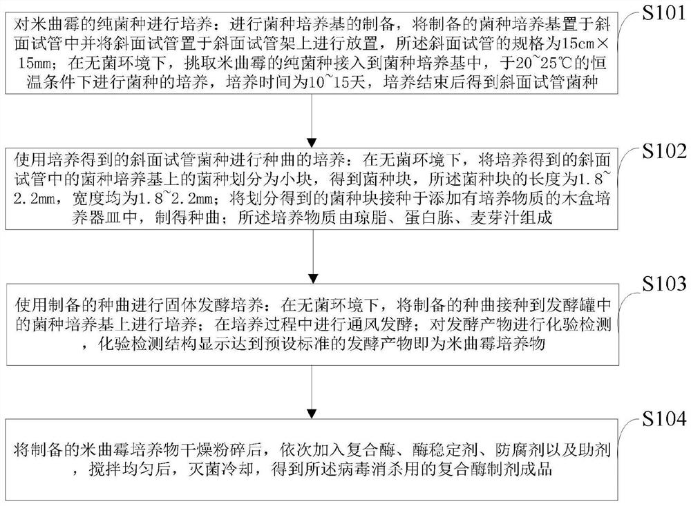 一种病毒消杀用的复合酶制剂及其制备方法与应用