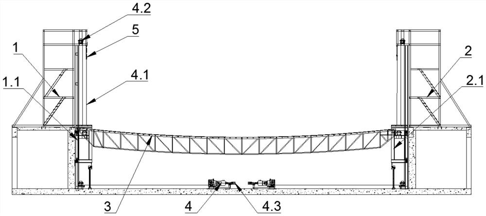 一种用于舞台的可调节倾角升降吊桥