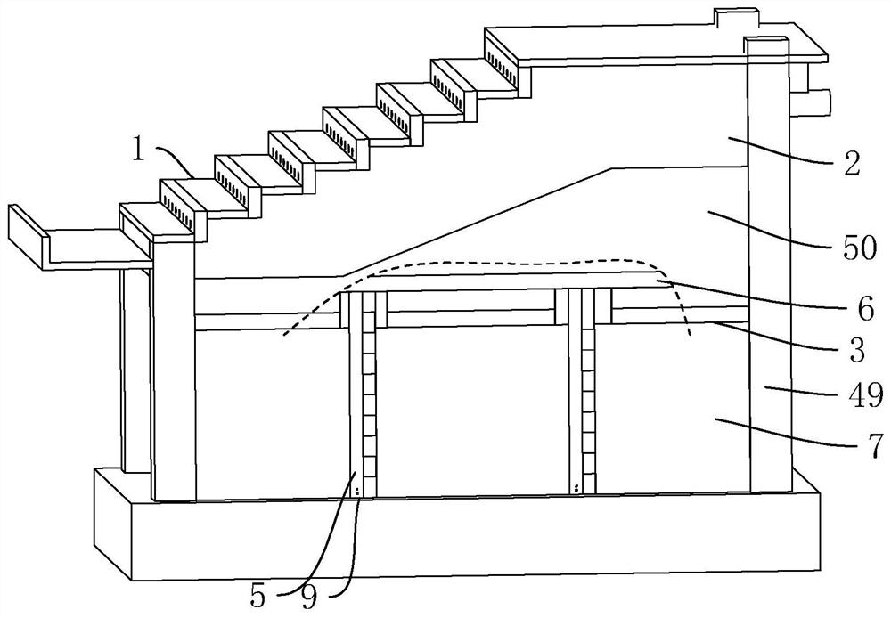一种看台送风箱下ALC隔墙安装结构及其施工方法