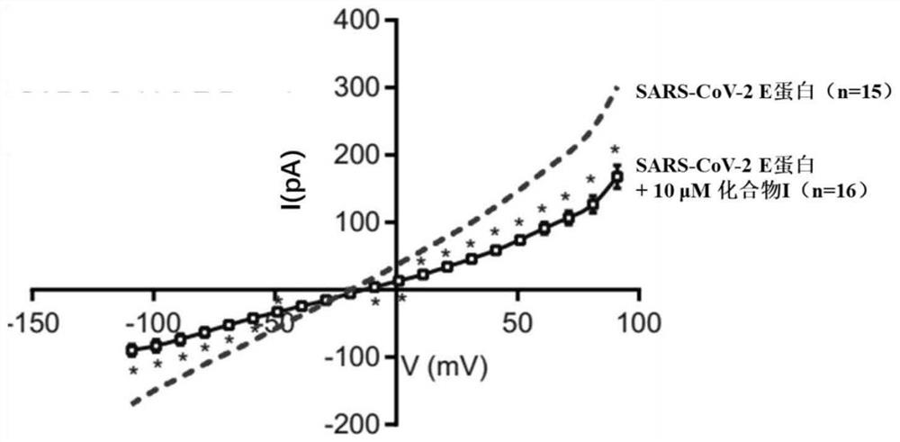 化合物在制备用于抑制SARS-CoV-2 E蛋白的离子通道活性的产品中的应用