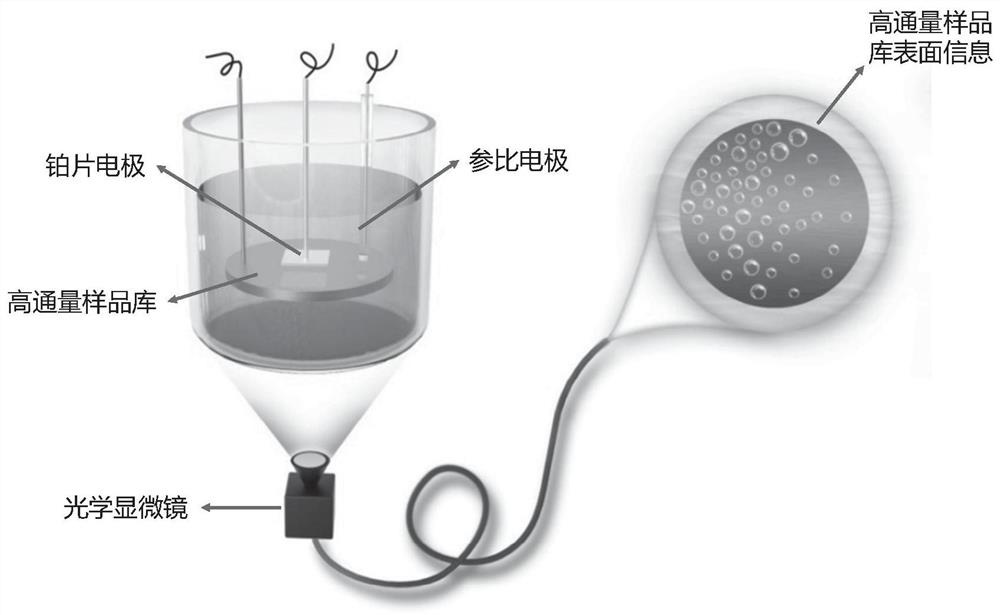 一种高通量并行筛选多主元电解水催化剂的方法