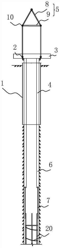 控制灌注桩钢筋笼上浮和顶部标高的装置及其施工方法