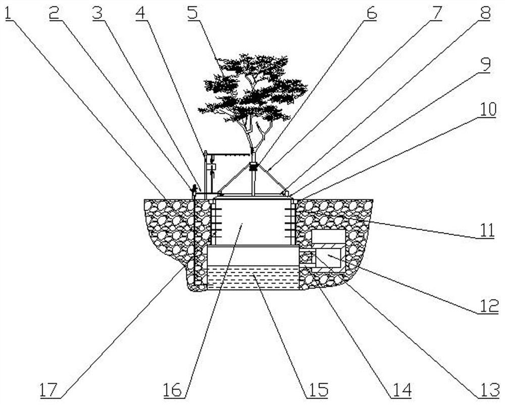 用于古树保护节水型生态树池及其控制方法