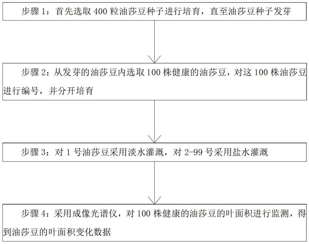 基于高光谱的咸水灌溉下油莎豆叶面积变化检测方法