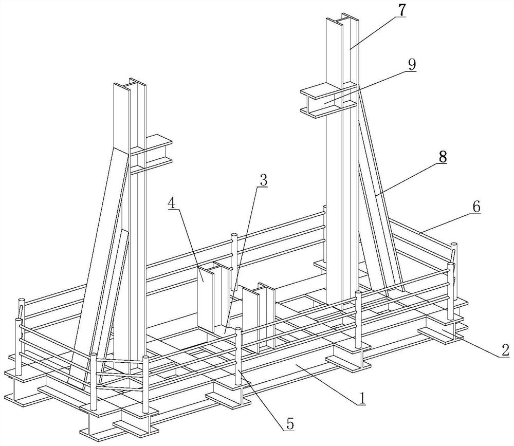钢结构高空施工用转换托架型钢结构及其施工方法