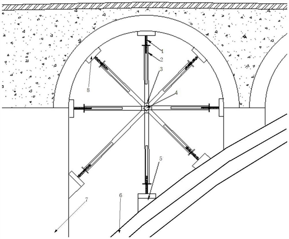 腹拱圈模板支撑系统及支撑方法