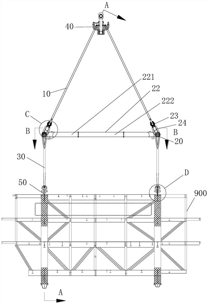 一种用于单钩起吊四点吊载海上升压站组合吊具