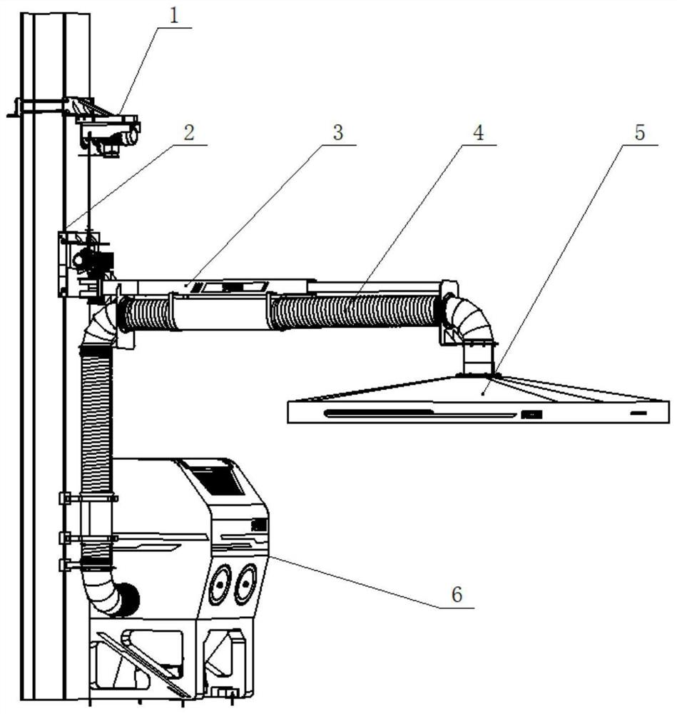 一种动臂式机械车间焊烟净化装置