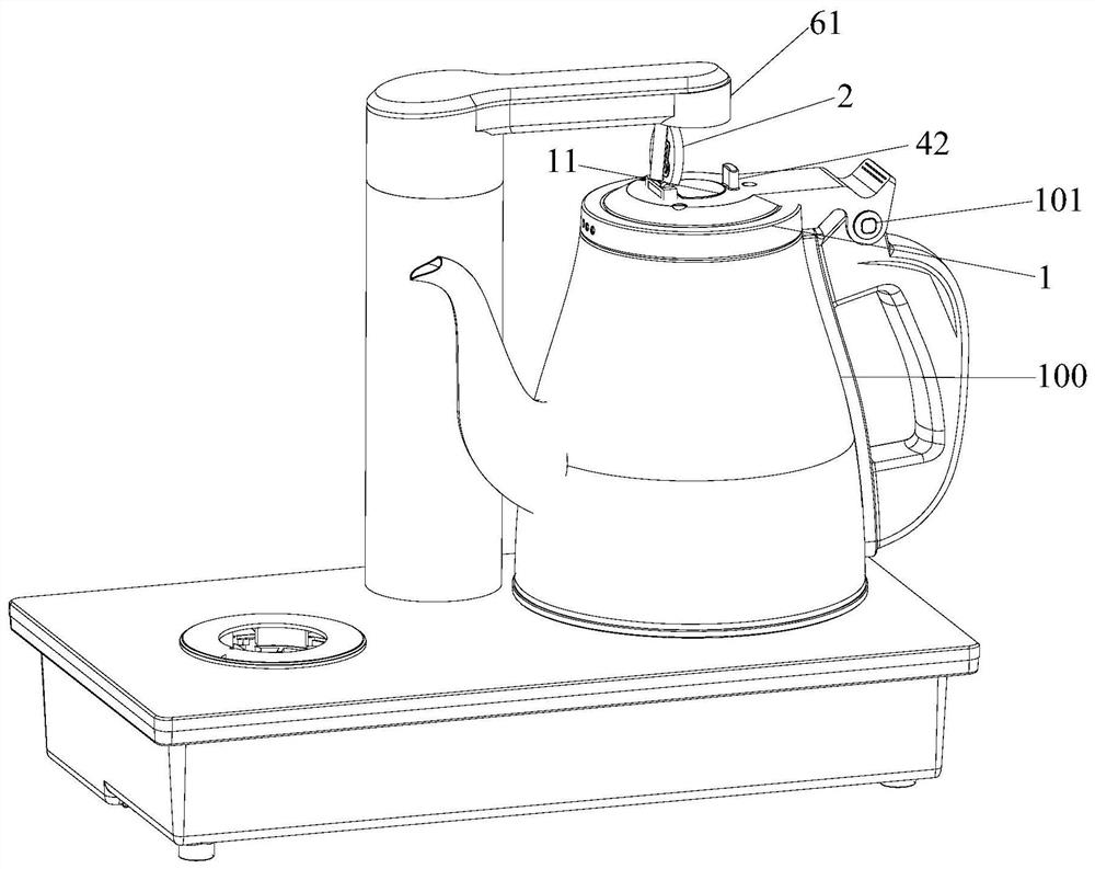 一种磁吸式自动开启的茶壶盖结构