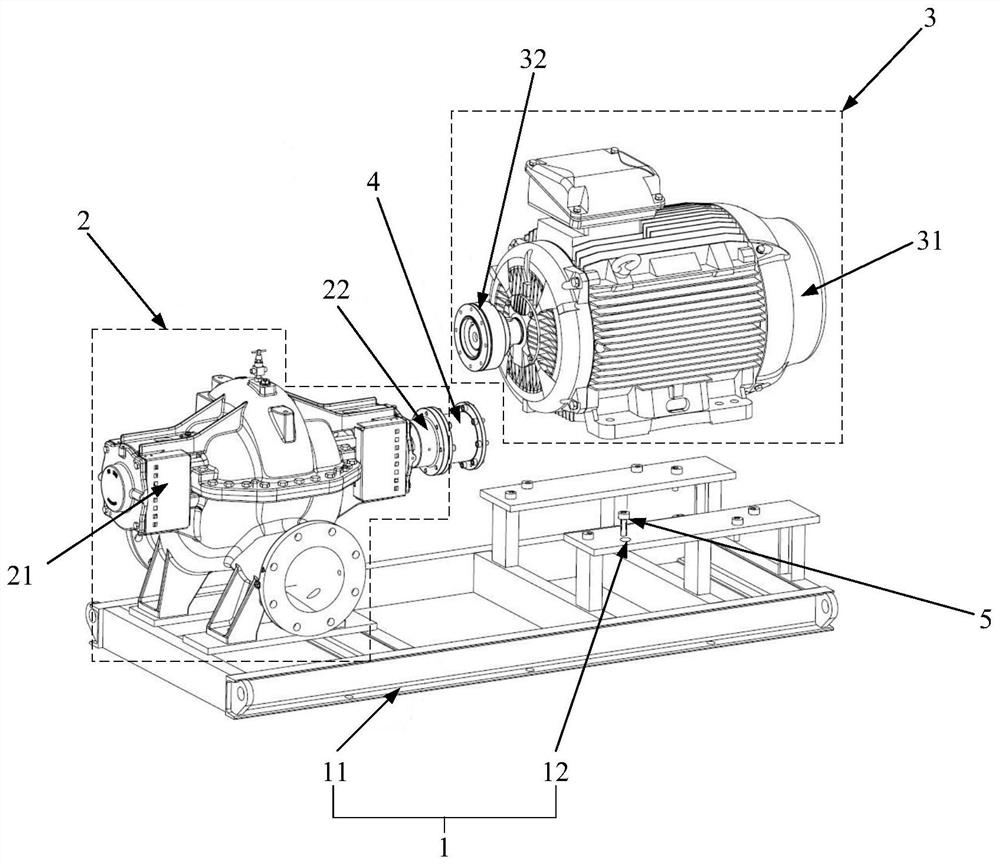 一种离心泵与电机的对中调整装置