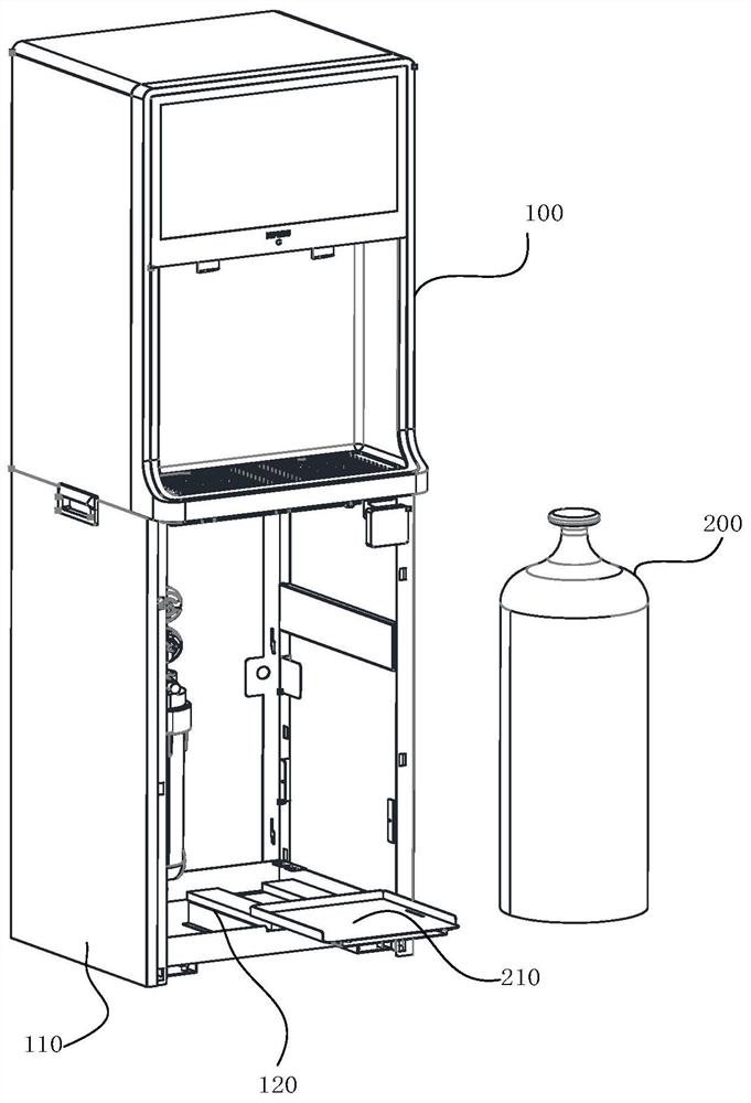一种可提供气泡水的饮水机的底座组件