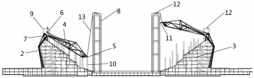 一种大型场馆钢结构屋盖空间竖转施工方法