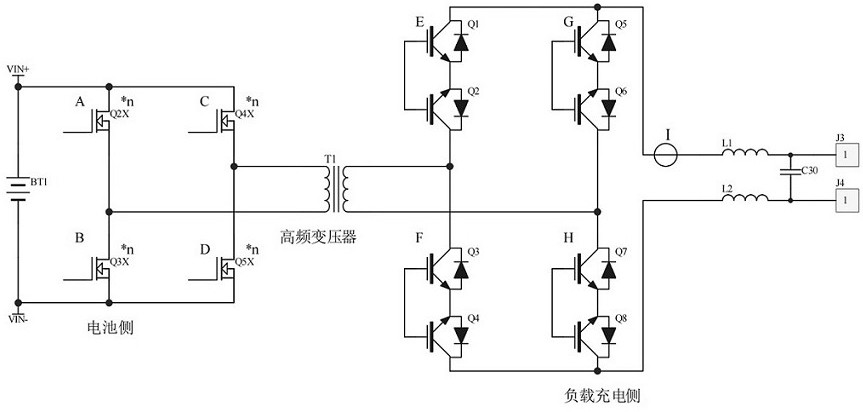 实现第一二象限运行的正弦波高频链电池逆变方法