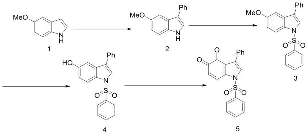 一种新型HuR抑制剂1-苯磺酰基-3-苯基吲哚-4,5-二酮的合成方法