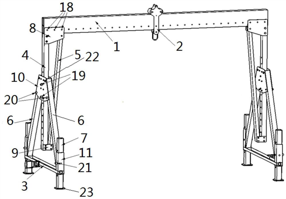 一种铝合金便携式龙门吊架