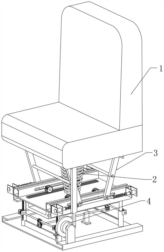 一种具有超程防护功能的飞机驾驶舱座椅减震装置