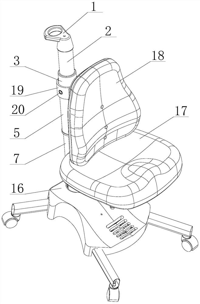 一种装配座背电动升降系统的学习椅