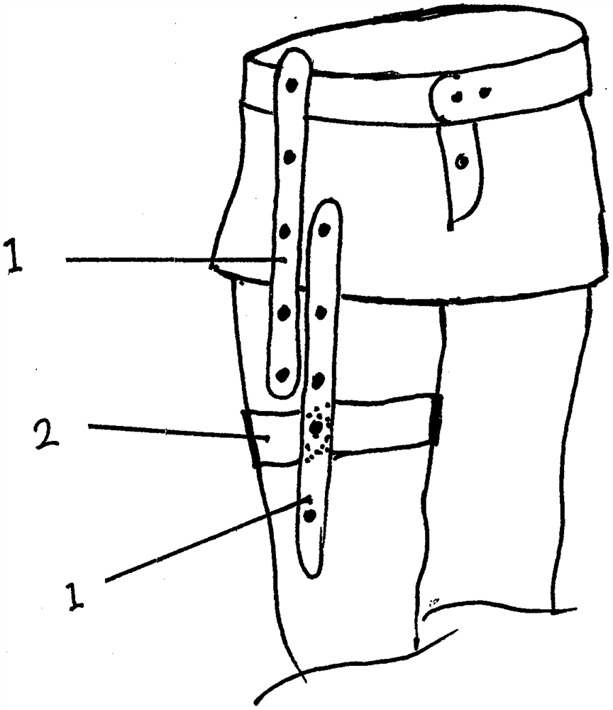 一种裤（裙）腰部与裤筒及靴筒的吊带式调节方案