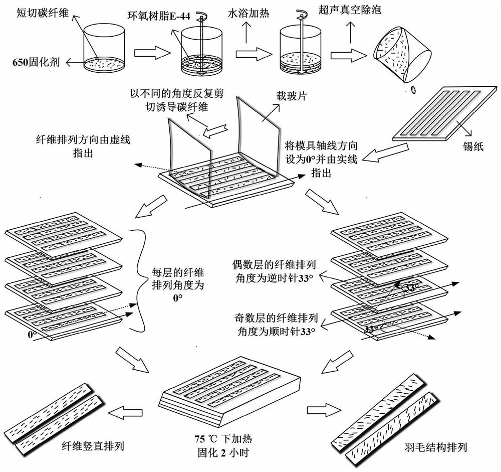 一种仿生碳纤维增强环氧树脂复合材料的制备方法