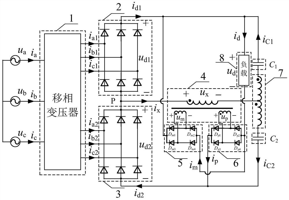 基于串并混合脉波倍增电路的串联型36脉波整流器