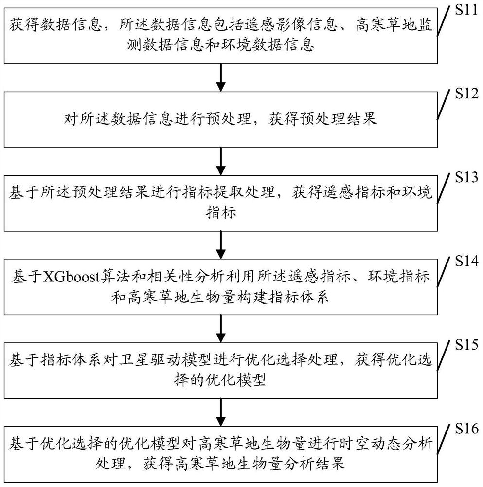 一种基于卫星驱动模型的高寒草地生物量估算方法及系统