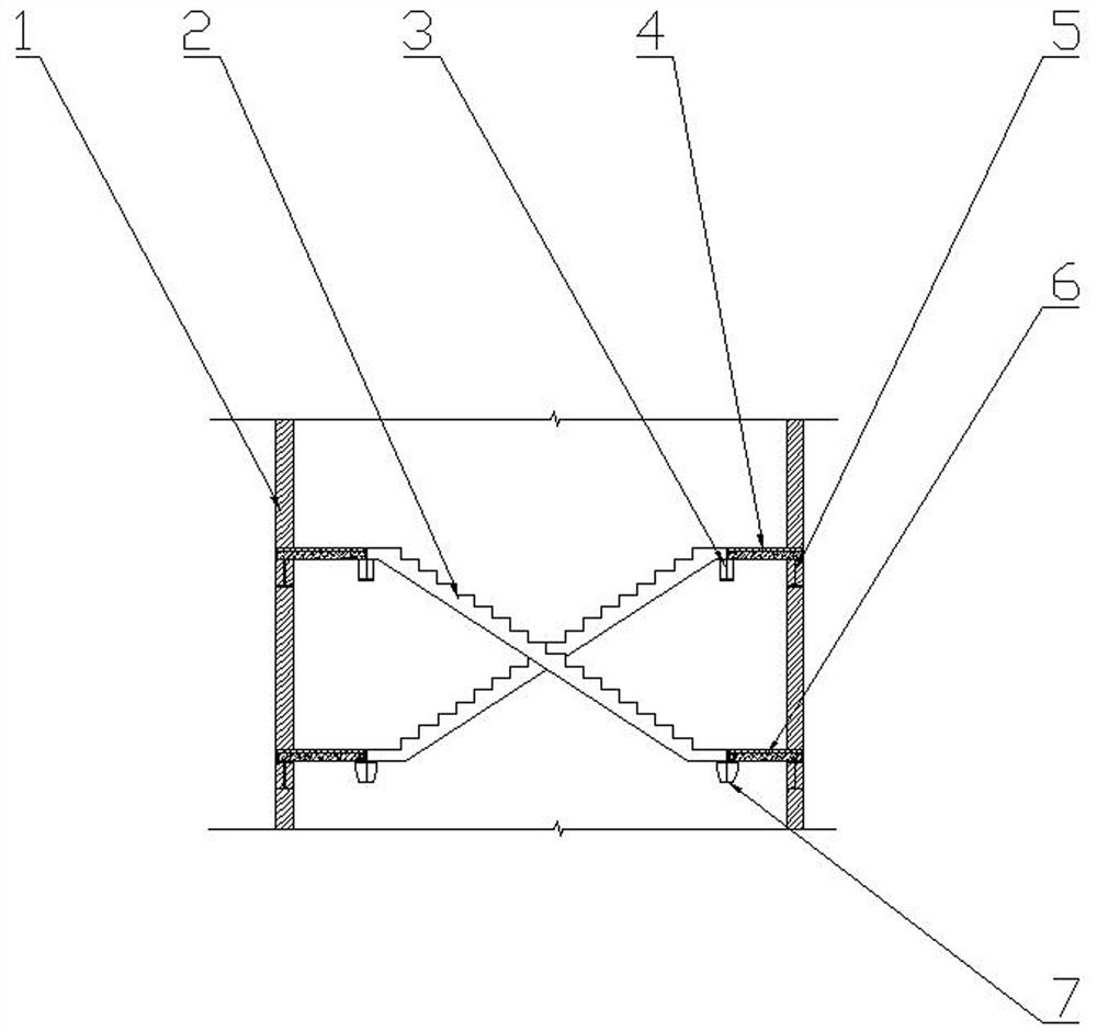 钢结构建筑中预制楼梯及其建造方法