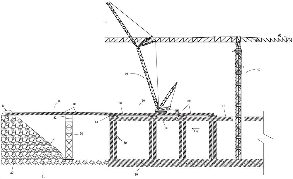 一种用于大型建筑施工的穿楼板塔吊拆除方法