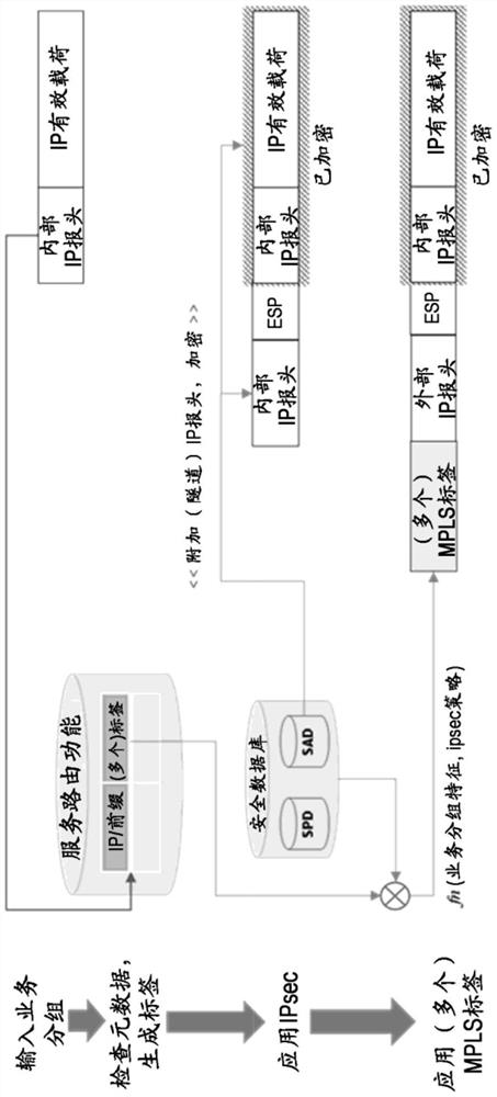 针对用于安全业务的灵活分组路径的服务路由功能