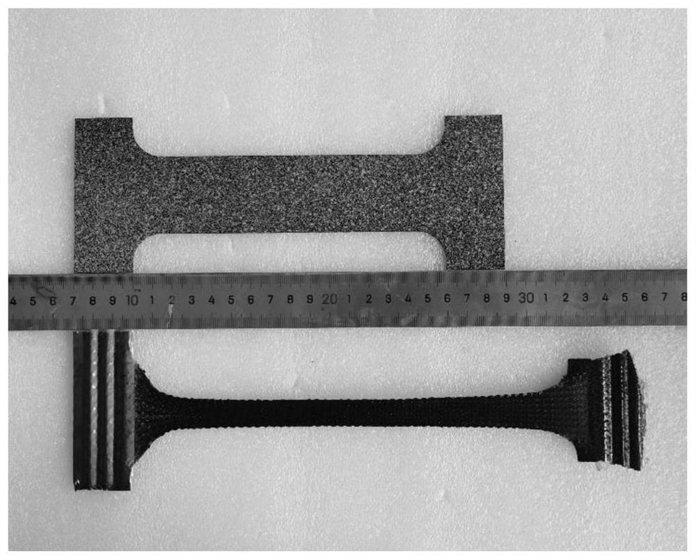 一种热塑性编织预浸料高温防打滑拉伸试验方法