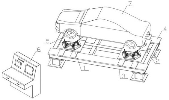 一种基于六自由度并联机构的车辆振动测试台架