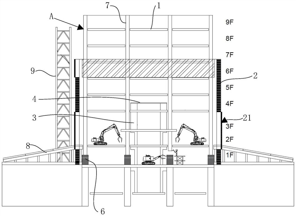 建筑结构逆作拆除方法及建筑结构逆作拆除辅助设备