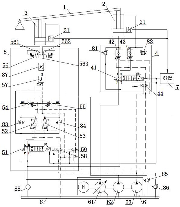 一种双液压缸同步控制系统及其控制方法