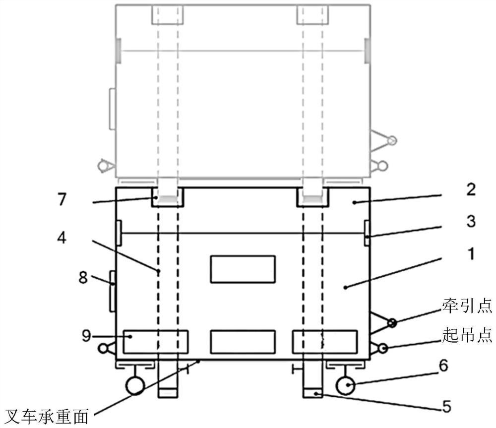 卫星大部套便捷拆装停放转运箱及其构建方法