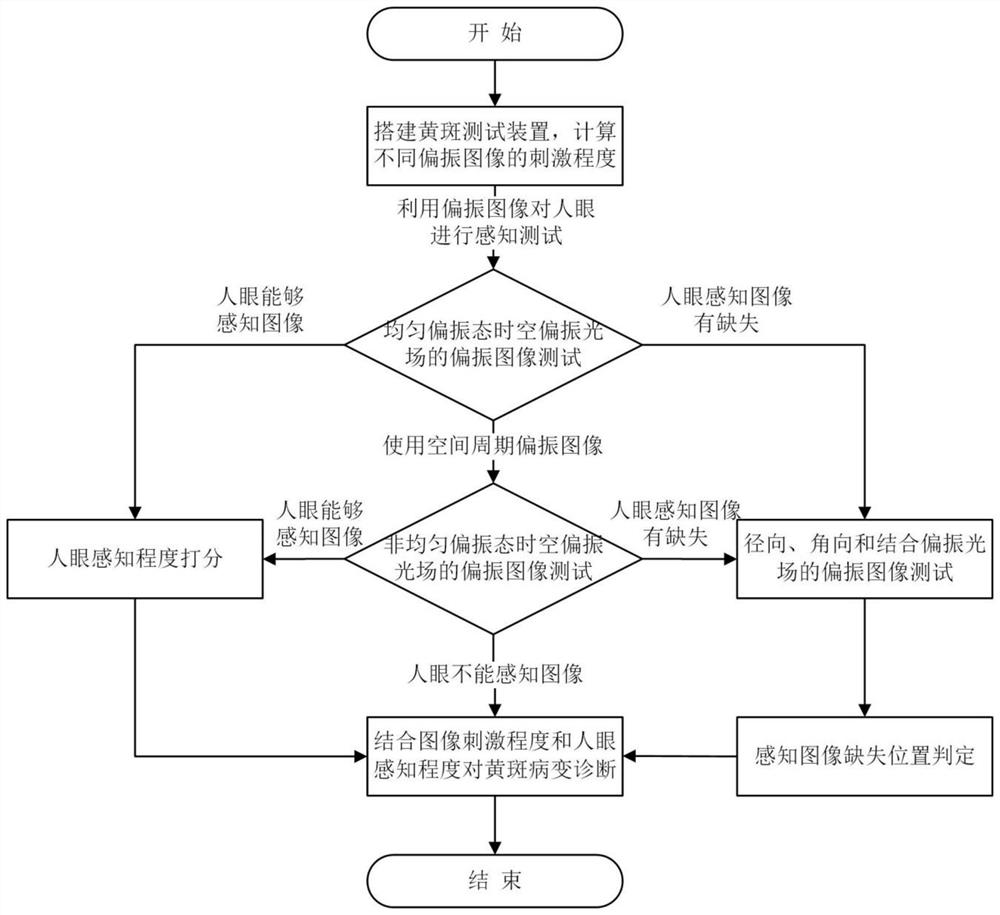 基于偏振感知时空灵敏度的黄斑测试装置及方法