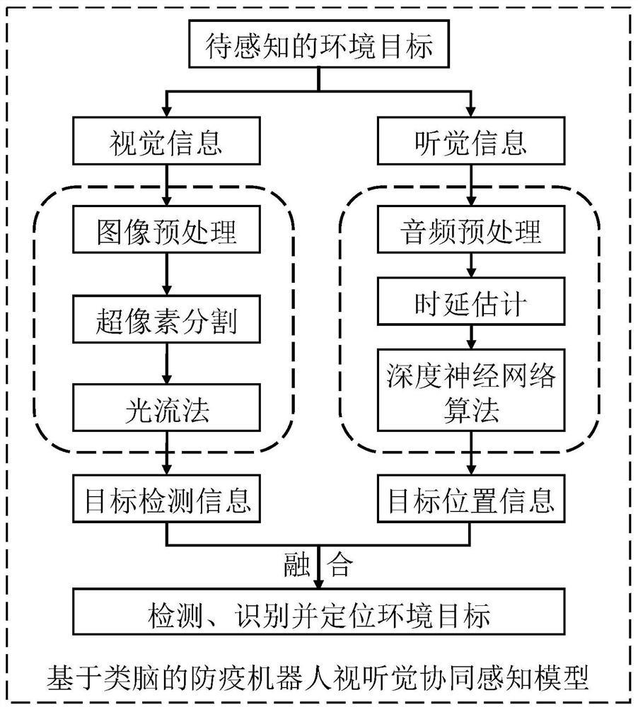 一种基于类脑的防疫机器人视听觉协同感知方法及系统