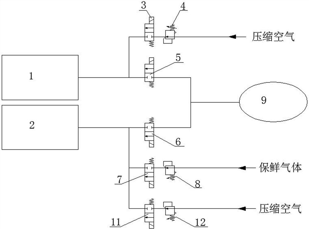 一种普通真空泵代替高氧真空泵的气路结构