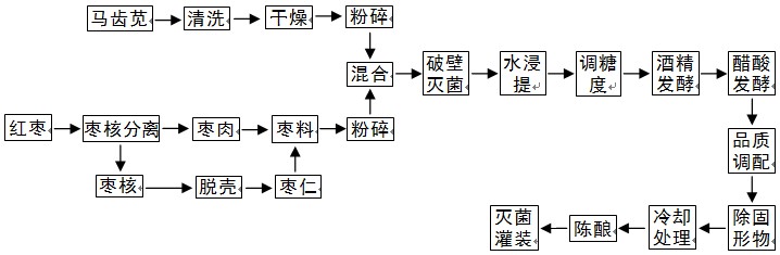 一种马齿苋保健醋的制备方法