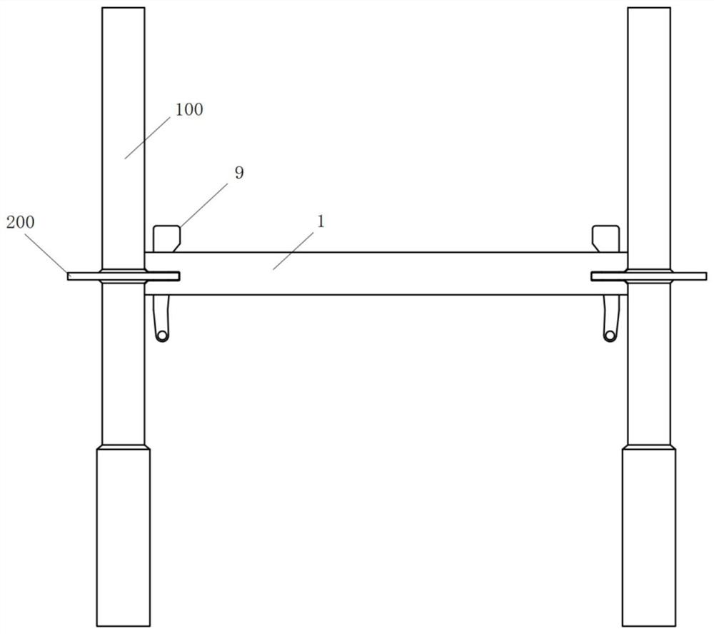一种盘扣脚手架钢管两端冲孔式代扣件连接的水平杆