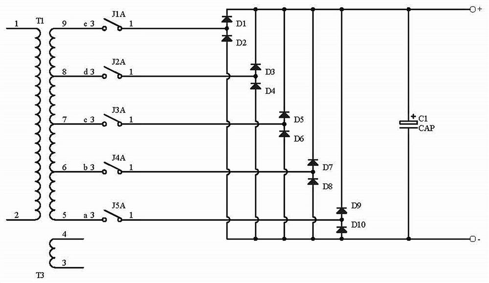 一种利用多抽头组合出多电压的整流电路及方法