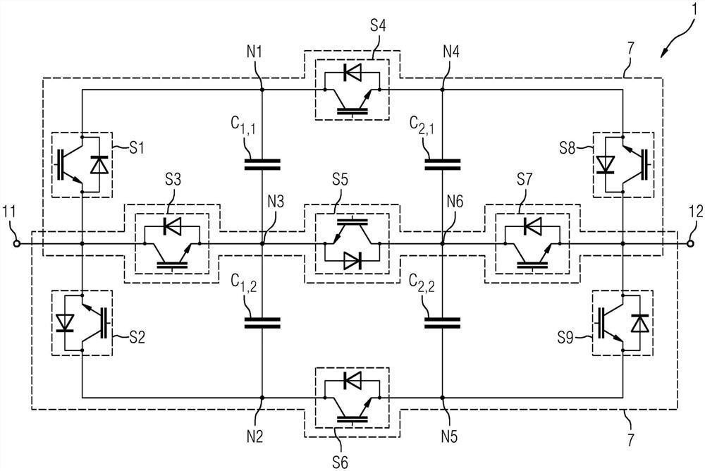 作为用于模块化的多级转换器的并联的串联全桥的子模块