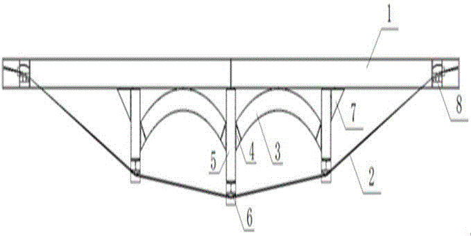 一种拱形梁与张弦梁结合的大跨度梁结构