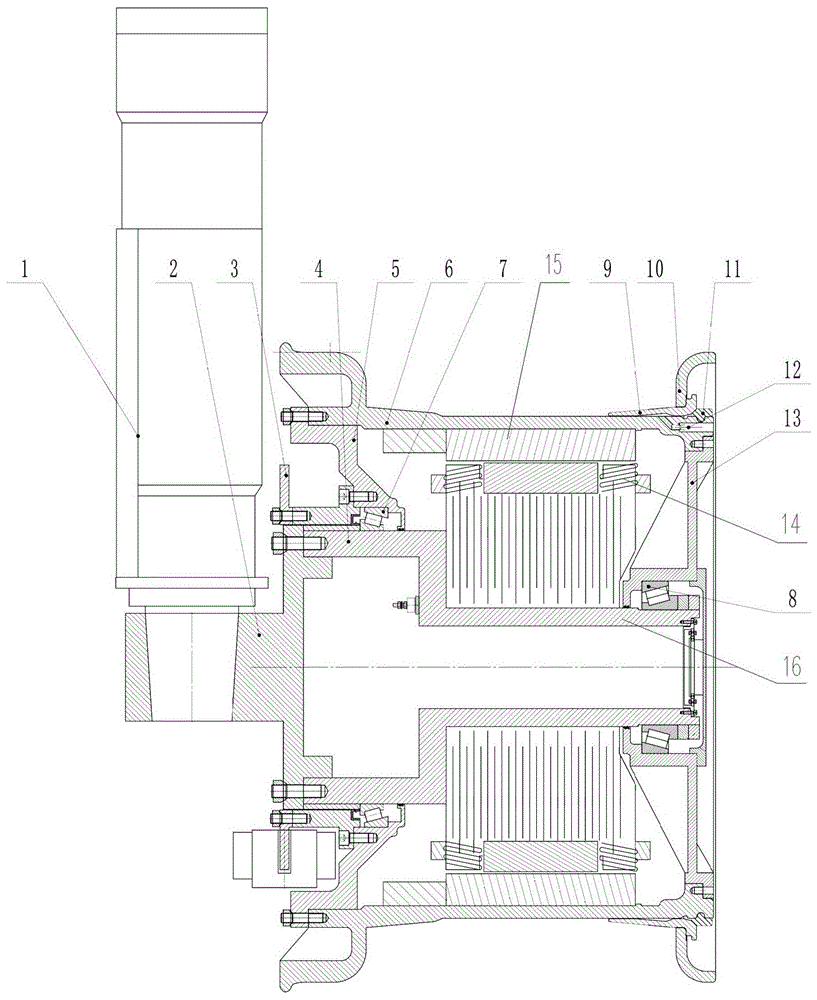 一种适用于150t级及以上自卸车的嵌入式轮毂电机