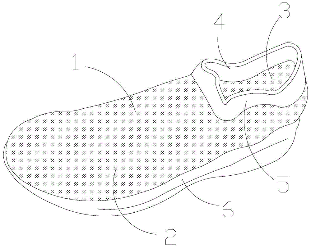 一种一体编织的磁性复合纤维袜子鞋及编织工艺