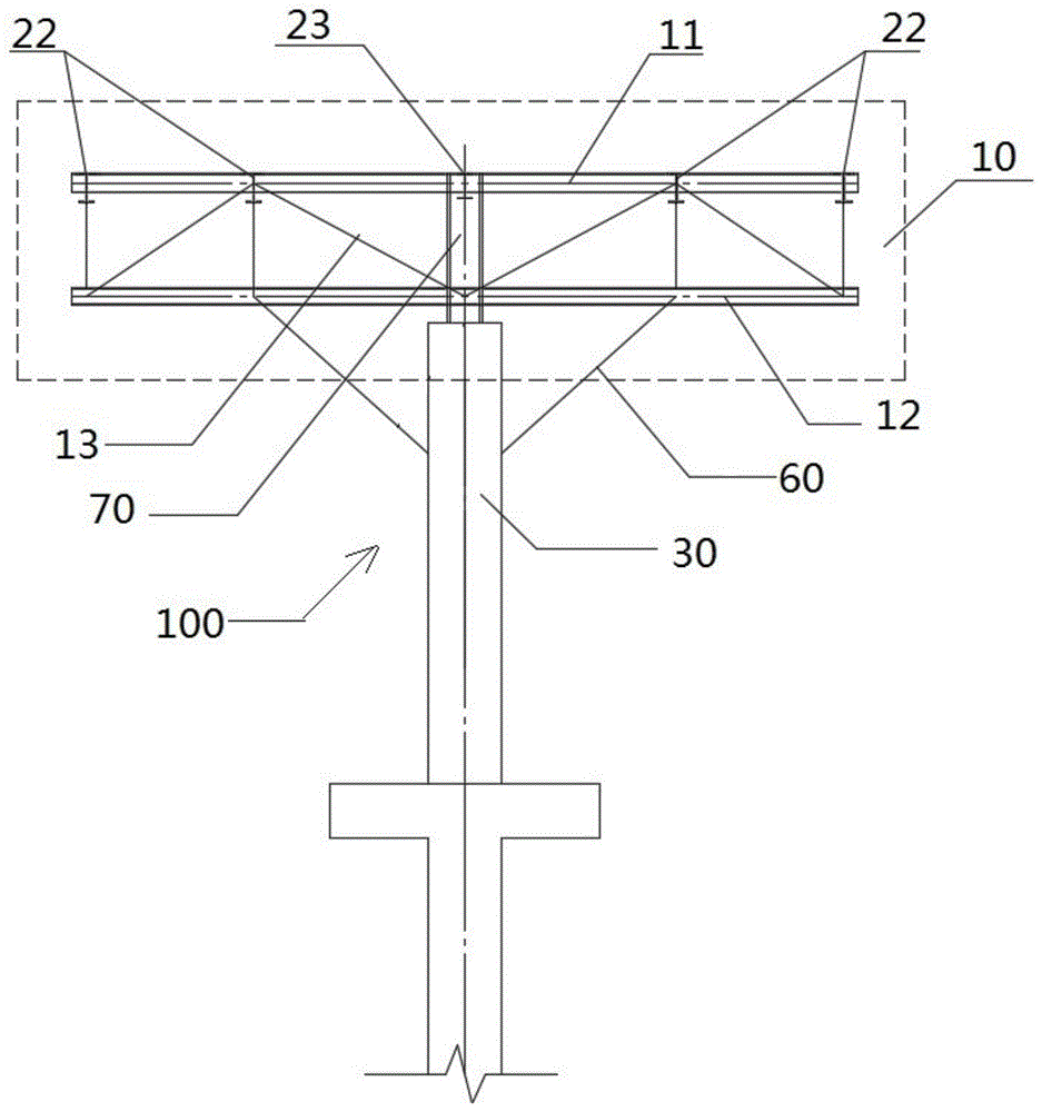 一种混凝土柱顶单支座悬臂桁架的卸料平台